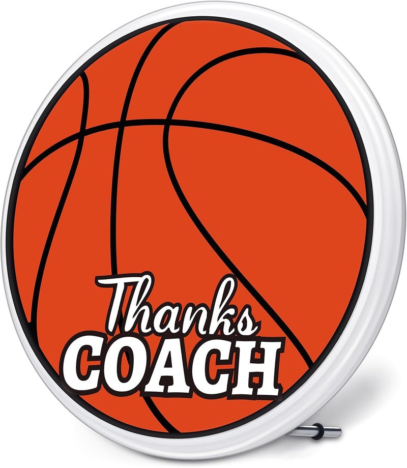 DoubleFill Basketball Thanks Coach Gifts from Team Home Plate Plaque for Trophy Sign Award Accessories, 9 x 10 Inches - Image 1